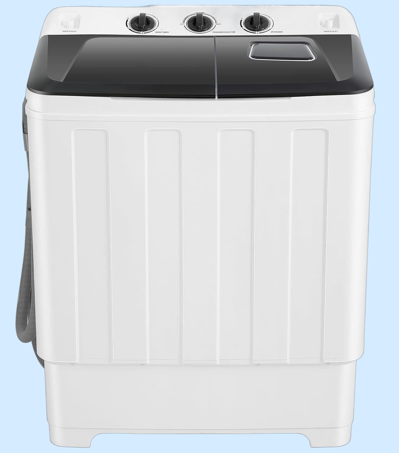 Nictemaw Portable Washing Machine 30Lbs Capacity Washer and Dryer Combo 2 In 1 Compact Twin Tub Laundry Washer (19Lbs) & Spinner (11Lbs) with Built-in Drain Pump, Time Control, for Apartment Dorms RV